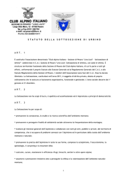 STATUTO DELLA SOTTOSEZIONE DI URBINO A R T