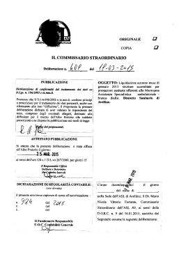 Delibera CS n 409 del 19mar2015 Liquidazione acconto Gennaio