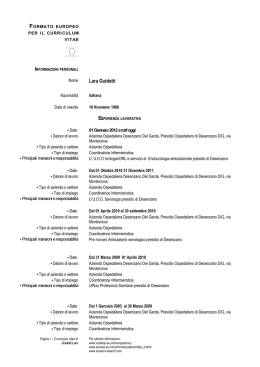 CV GUIDETTI LARA - Azienda Ospedaliera di Desenzano del Garda