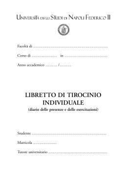 Libretto Tirocinio Extramoenia - corso di laurea in controllo di qualita