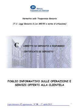 libretti di deposito a risparmio