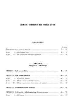 Indice sommario del codice civile