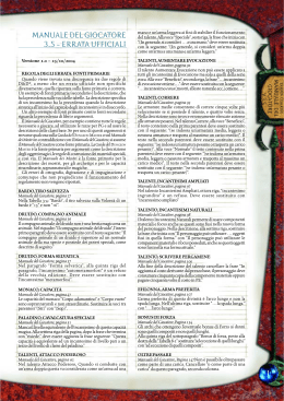 errata corrige: manuale del giocatore 3.5