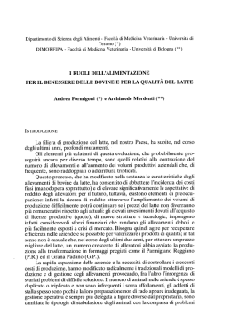 I ruoli dell`alimentazione per il benessere delle bovine e per la