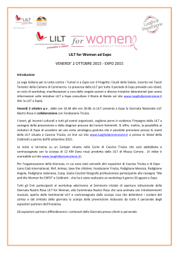 LILT for Woman ad Expo VENERDI` 2 OTTOBRE 2015