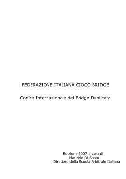 FEDERAZIONE ITALIANA GIOCO BRIDGE Codice Internazionale