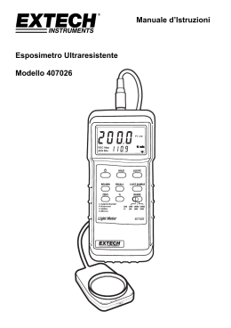 Manuale d`Istruzioni Esposimetro Ultraresistente Modello 407026