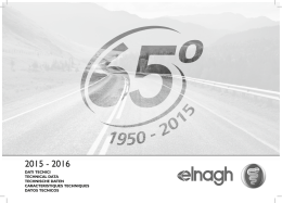 Elnagh – Dati Tecnici 2016