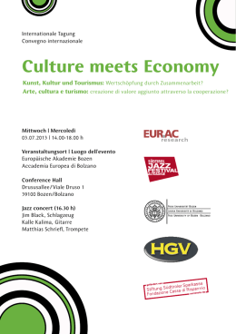 Culture meets Economy - Libera Universit&agrave; di Bolzano