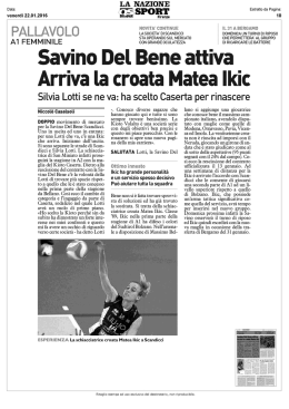 Savino Del Bene attiva Arriva la croata Matea Ikic