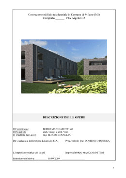 Costruzione edificio residenziale in Comune di Milano (MI