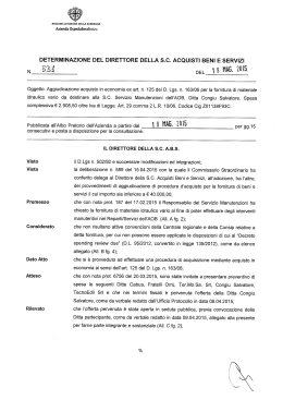 Determinazione n.531 del 19/05/2015