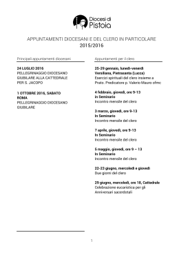 appuntamenti diocesani e del clero in particolare