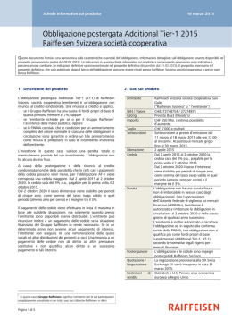 Obbligazione Additional Tier 1 postergata 2015