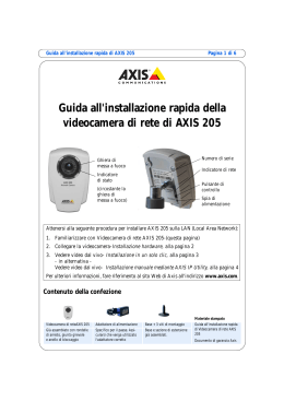 Guida all`installazione rapida della videocamera di rete di AXIS 205