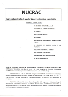 NUCRAC: primo report 2013-08-28