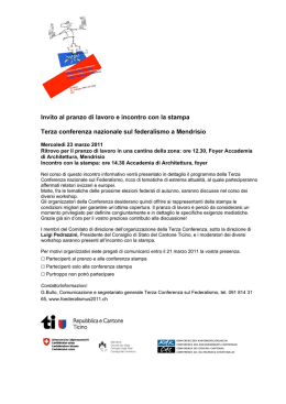 Incontro stampa - Terza conferenza nazionale sul federalismo a