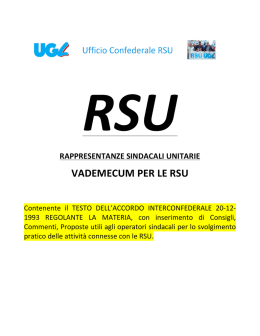 VADEMECUM PER LE RSU