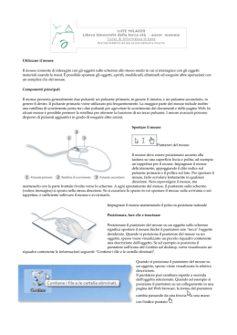 Utilizzare il mouse Il mouse consente di interagire