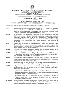 Ordinanza n. 42 della Capitaneria di Porto di Genova relativo