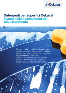 Detergenti per superfici DeLaval Investi nella biosicurezza del tuo