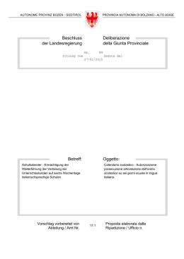 Delibera G.P. 27.01.2015, n.84 (proroga 6 giorni)