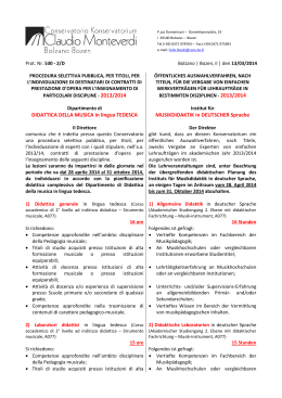 Musikdidaktik 2014 - Il Conservatorio "Monteverdi"
