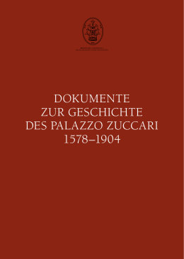 dokumente zur Geschichte des palazzo zuccari 1578–1904