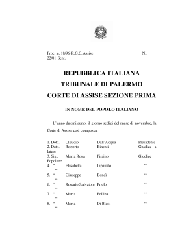 Sentenza Omicidio D`Aleo-Bommarito-Morici