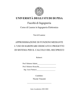 Tesi di laurea di Nicola Vincenti