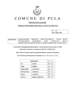 OGGETTO ASSOCIAZIONE SPORTIVA DILETTANTISTICA "TEAM
