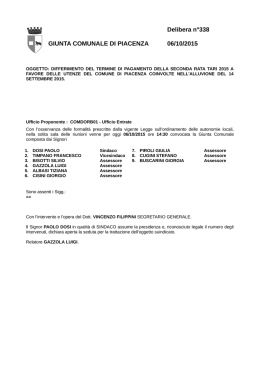 Delibera di Giunta n. 338