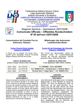 Stagione Sportiva &ndash; Sportsaison 2007/2008 Comunicato