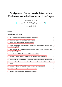 Steigender Bedarf nach Alternative Probleme entscheidender als