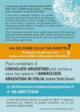 In Argentina, daranfe i`aliirna ditta tara 1976 1983