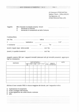Modulo richiesta rimborso IMU