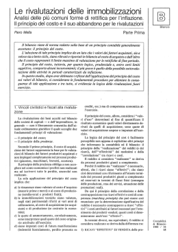 Le rivalutazioni delle immobilizzazioni