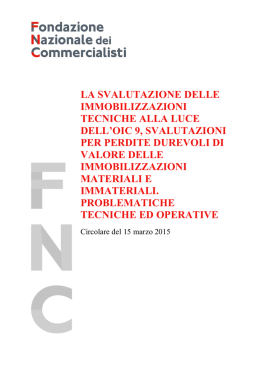 La svalutazione delle immobilizzazioni tecniche alla luce dell`Oic 9