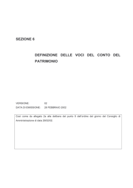 Sezione 6 - Definizione delle voci del conto del patrimonio