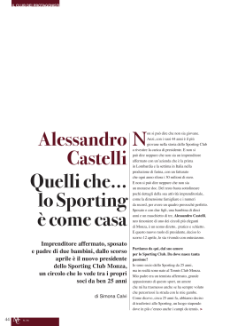 lo Sporting è come casa Alessandro Castelli
