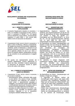 SELNET Regolamento interno per acquisizioni in economia