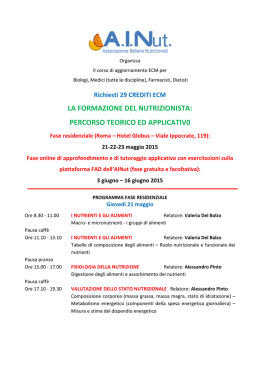 la formazione del nutrizionista-2015 - Ainut
