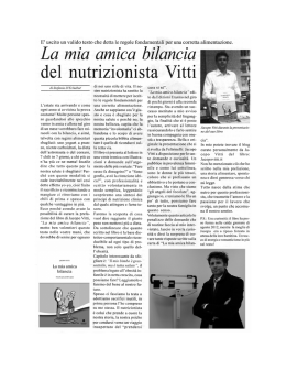 La mia amica bilancia del nutrizionista Vitti