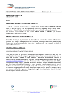 Comunicati del Comitato Regionale Veneto
