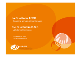La Qualit&agrave; in ASSB Die Qualit&auml;t im B.S.B.