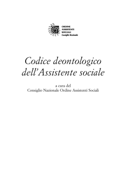 Codice deontologico dell`Assistente sociale