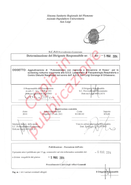 Determinazione del Dirigente Responsabile nr. del “` 5 MAR, 2014