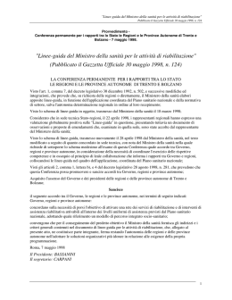 Linee-guida del Ministro della sanit&agrave; per le attivit&agrave;