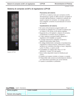Sistema di comando on/off e di regolazione LCP128