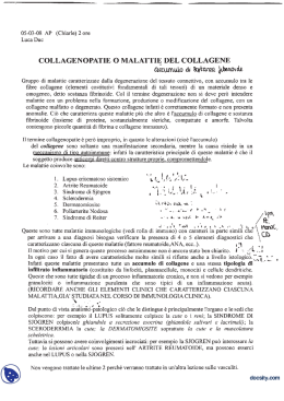 COLLAGENOPATIE o MALATTIE DEL COLLAGENE